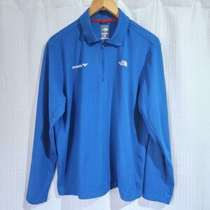The North Face Mens Large 1/4 Zip Pullover Long Sleeve Collared Blue